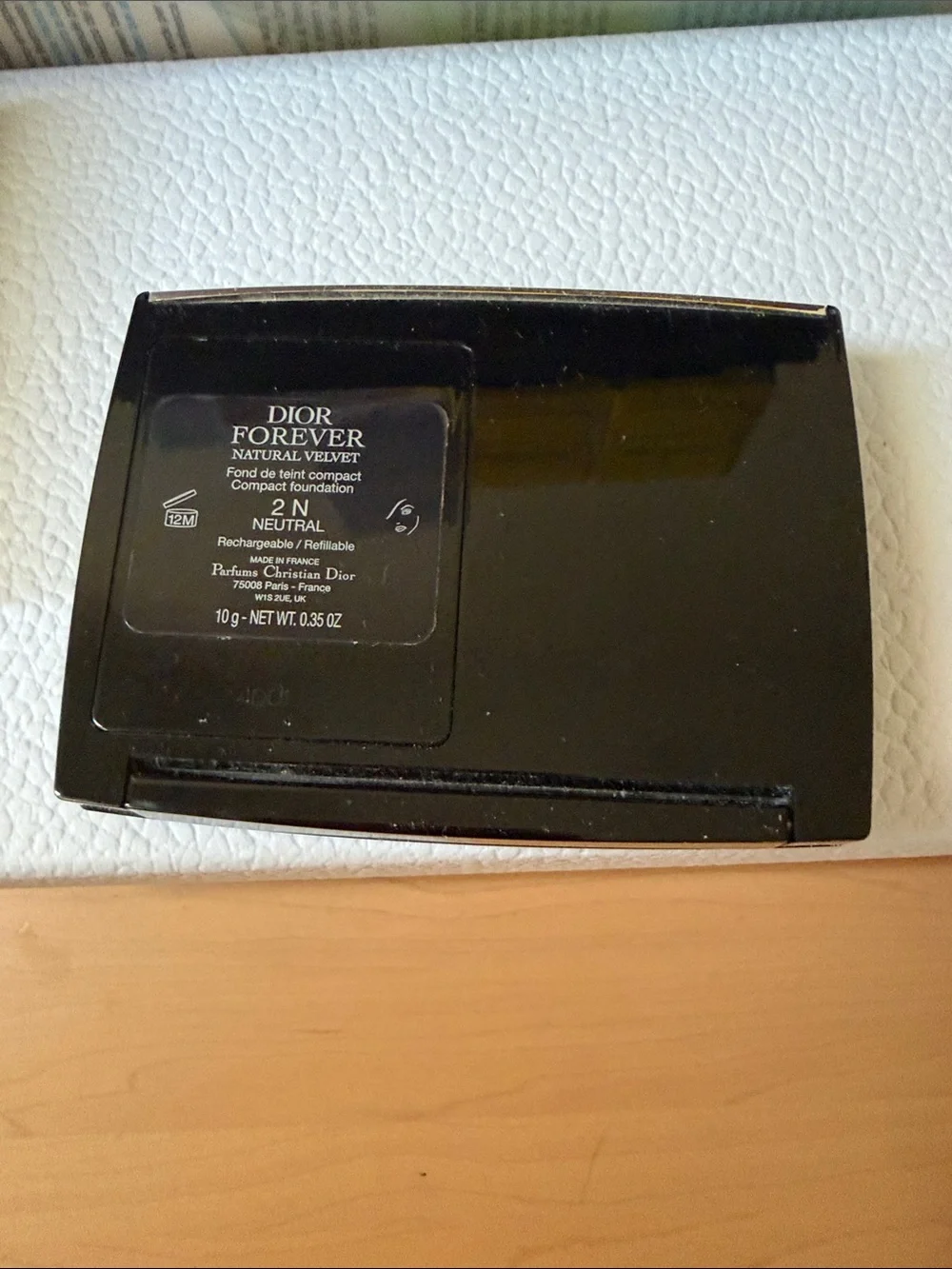 Dior Black Gloss Compact Case with White Logo